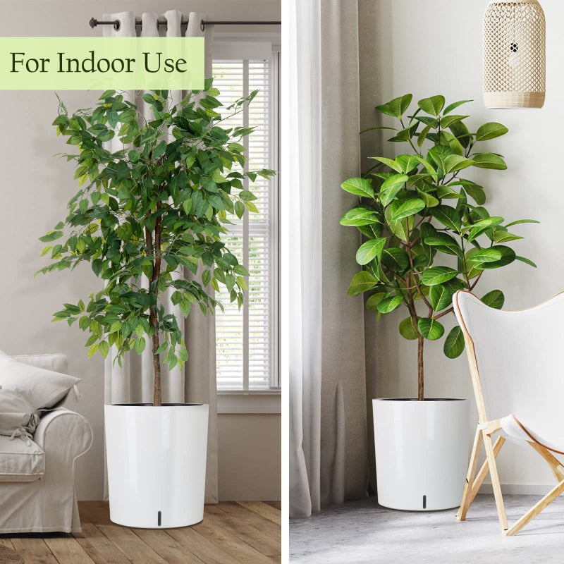 SAROSORA Large Round Self Watering Planter Pot 12.5'' for Home Garden Patio Tall Tree - Image 3